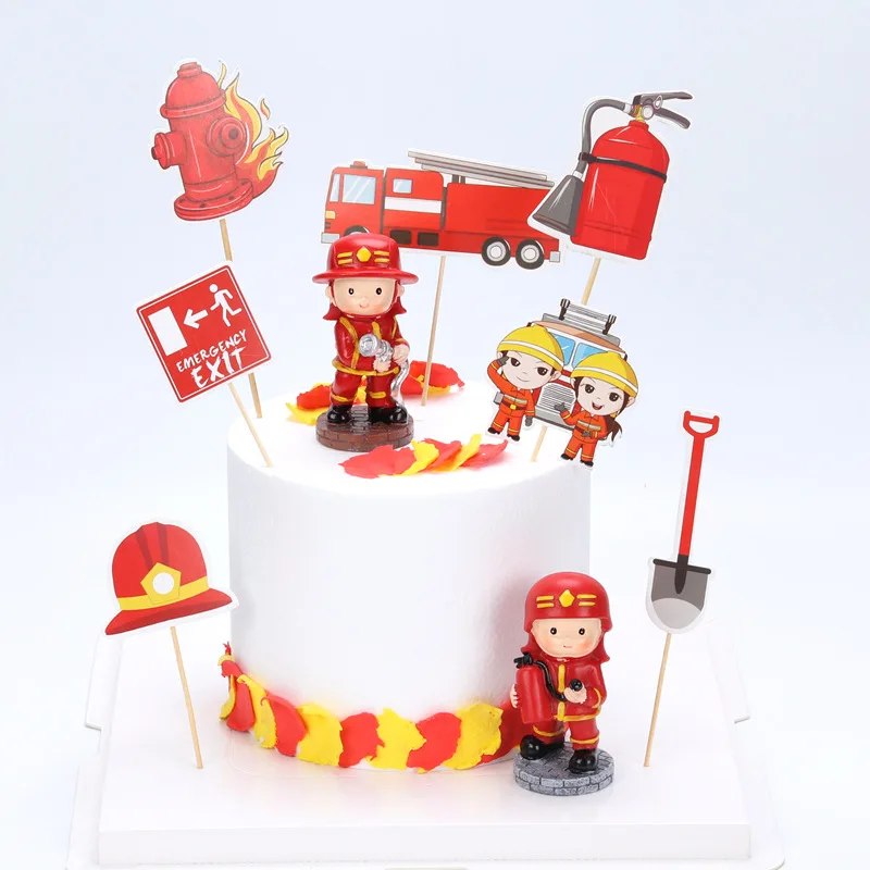 7 шт. детский душ Fire Hero украшения для детского торта на день рождения топпер