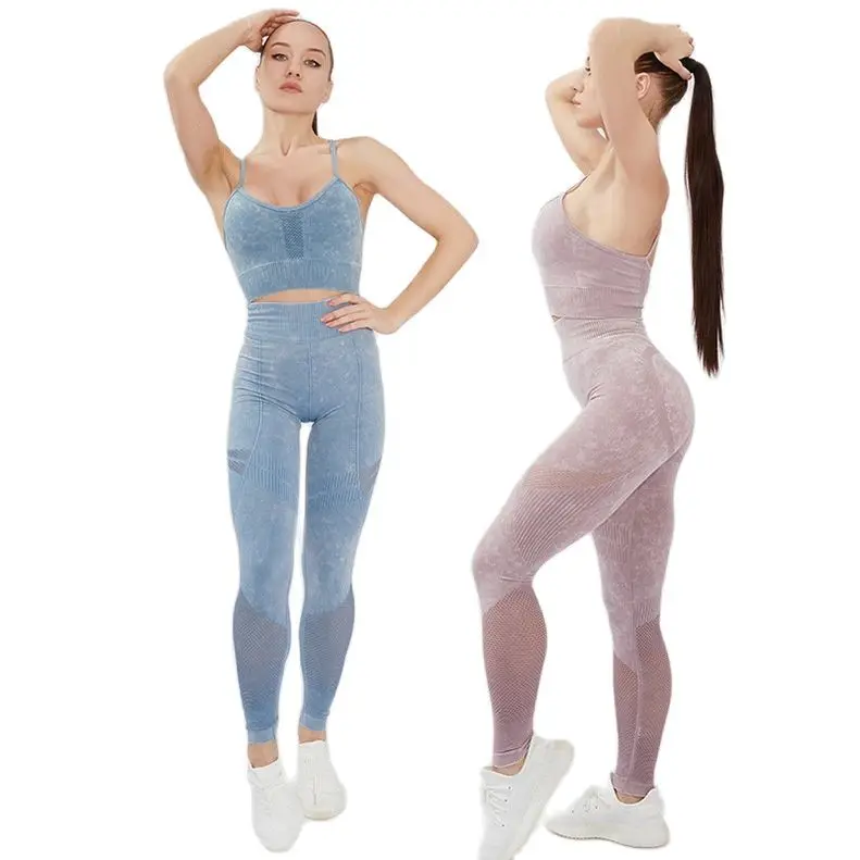 

Women Tracksuits Yoga Set Sports Suit Female Seamless Leggings+Sports Bra Sportswear Workout Active Outfit Fitness Gym Sets