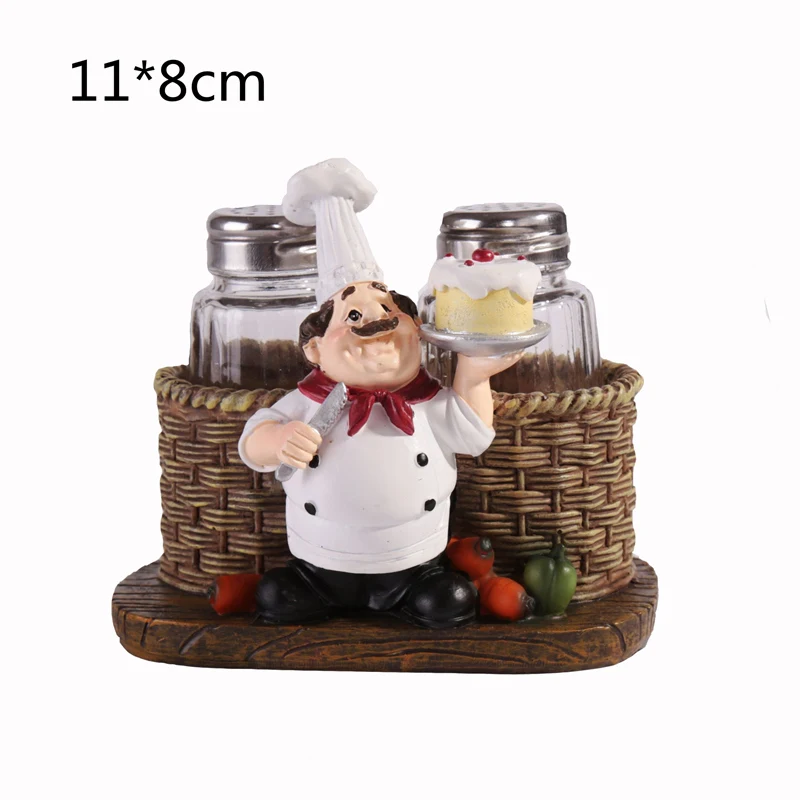 Chef A VILEAD 8 см смола шеф-повара банка для перца фигурки простые и современные творческие ремесла подарки украшения милый персонаж люди украшения - Цвет: Chef A