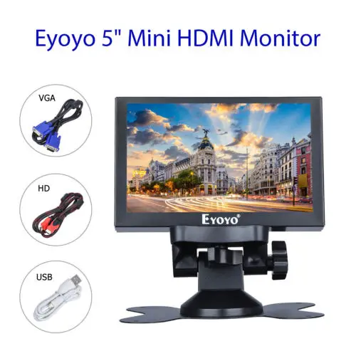 

Eyoyo EM05C 5-дюймовый мини-ЖК-дисплей Экран 800X480 Цвет монитор заднего вида Камера монитор для заднего вида Камера обратный помочь