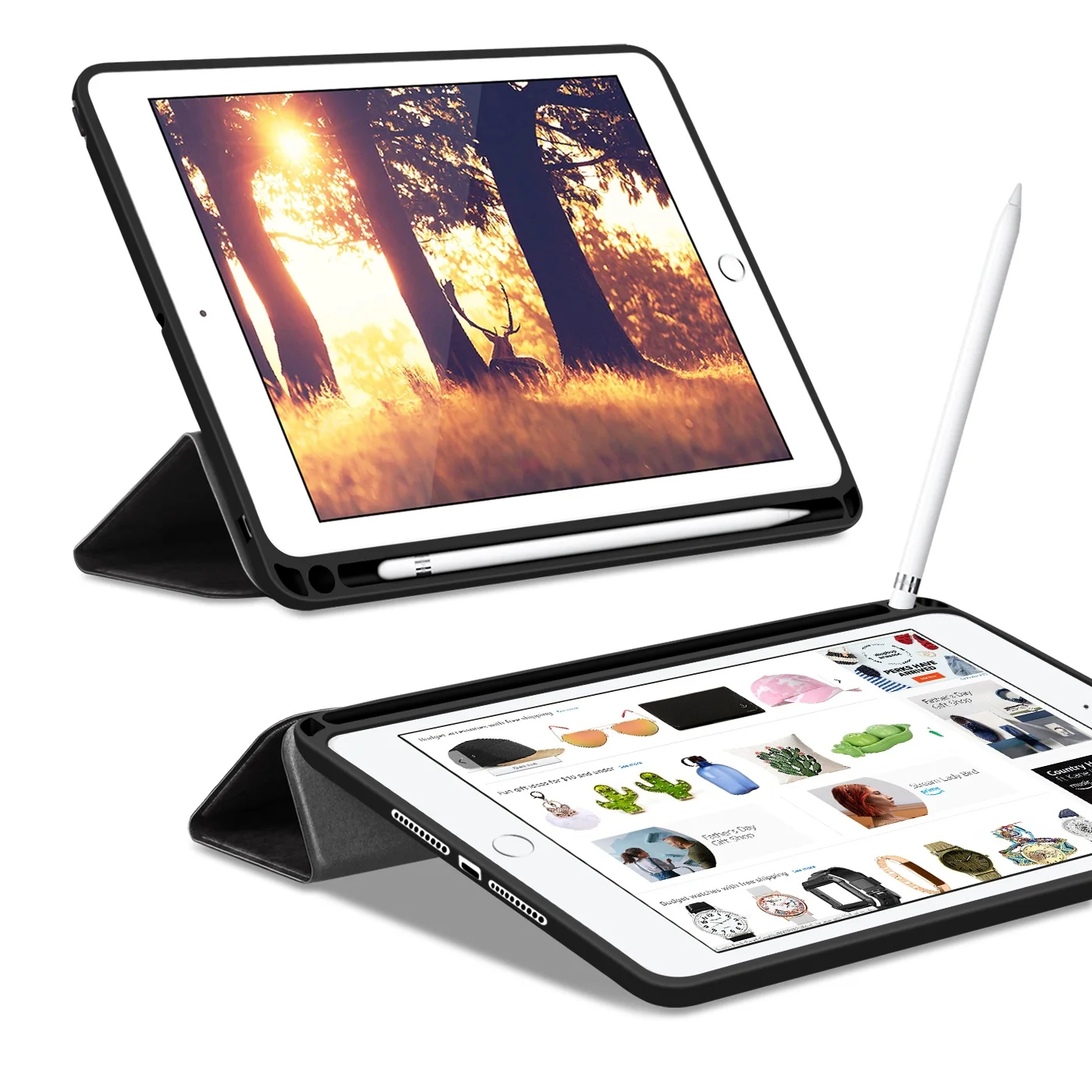 Чехол для iPad Pro 11 с держателем-карандашом для iPad 9,7 чехол мягкий силиконовый задний умный чехол для iPad 9,7 Funda Coque
