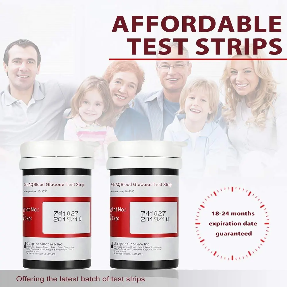 SINOCARE безопасная глюкометр для измерения уровня глюкозы в крови с Тесты полосками