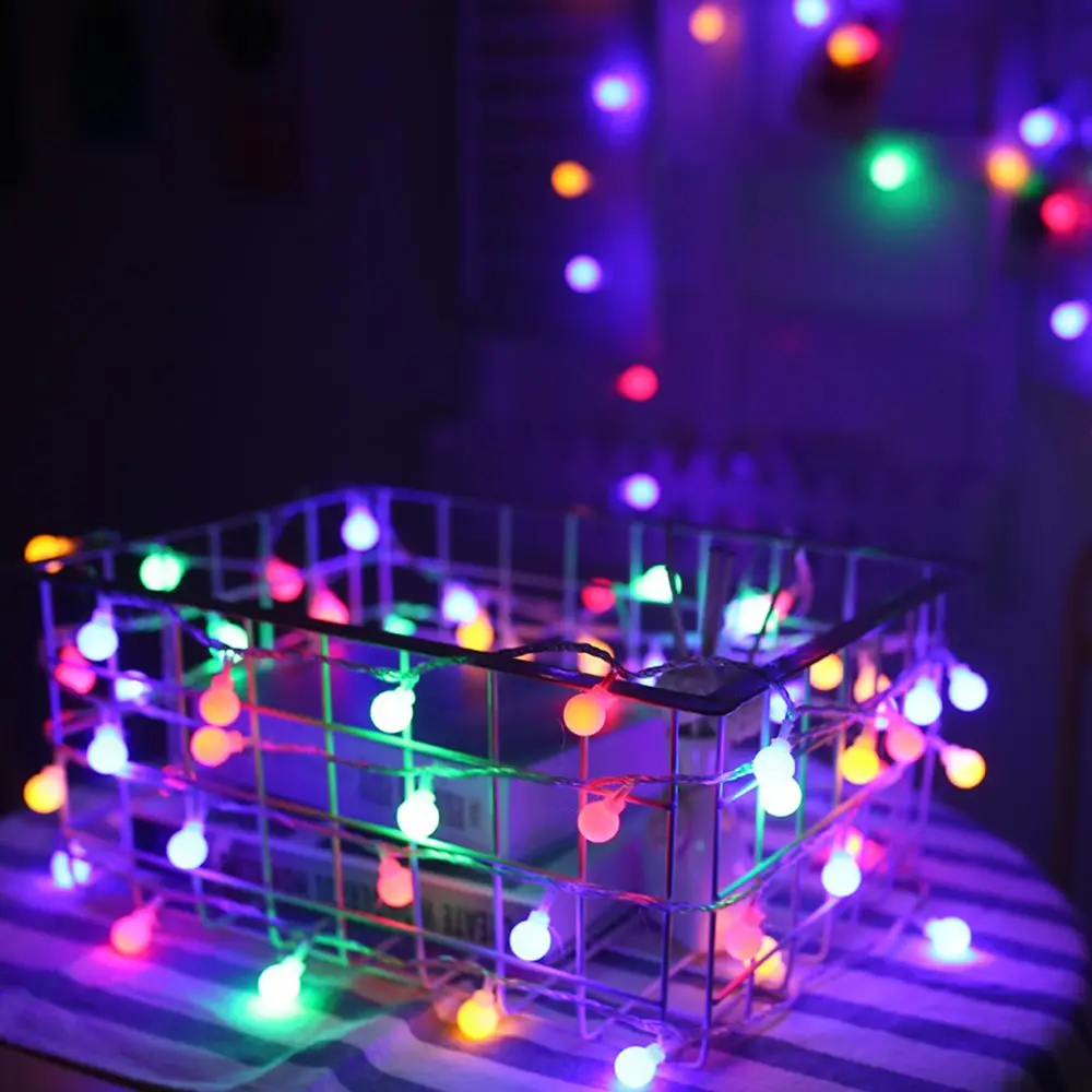 Ball Multicolor 10 м 100LED 220 В Рождество Снежинка Звездный шар Гирлянды 6 м 40LED Батарея Вспышка Фея легкие гирлянды для свадьбы декор - Испускаемый цвет: Ball Multicolor