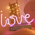 Светодиодный неоновый светильник s Love heart, Ночной светильник, вывеска (батарейный блок + USB), двойной ночной Светильник для помещений, Рождества, свадьбы