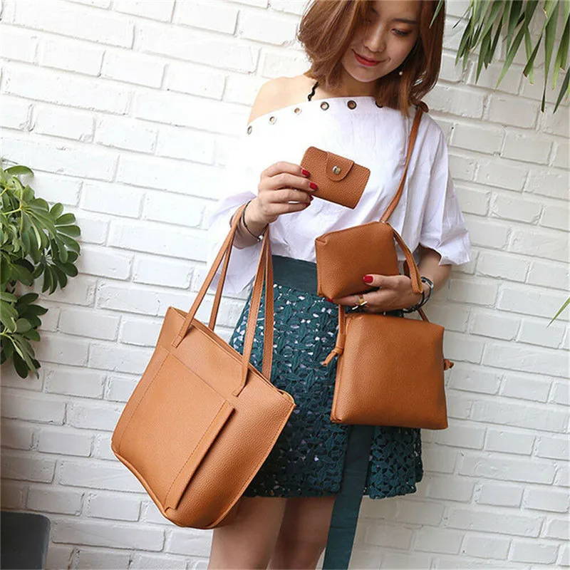 Кошелек из искусственной кожи сумки для женщин четыре комплекта модная сумка на