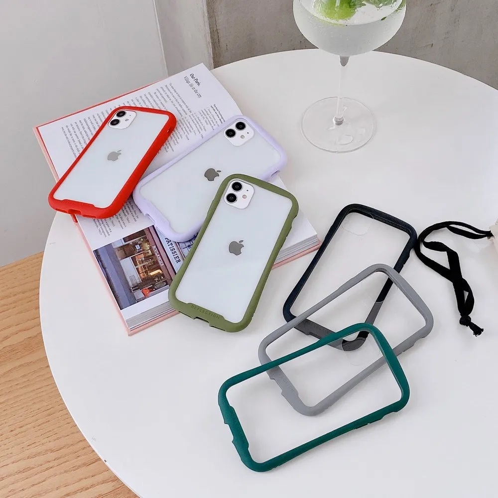 

Transparent color soft frame phone case for iPhone 14 14Pro 13 11 11Promax 12 12Pro X XR 8Plus non-slip and anti-drop back cover