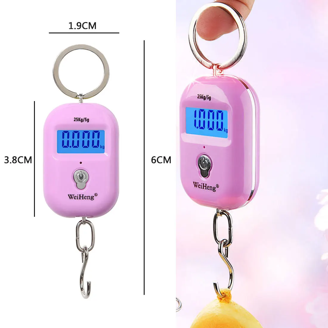 

Kitchen scale digital portable crane scale 25Kg mini portable electronic scale luggage hook scale LCD backlight display