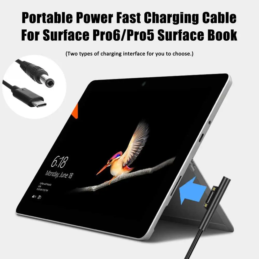 Кабель для быстрой зарядки 2019 12 В а портативный внешний аккумулятор Microsoft Surface Pro6