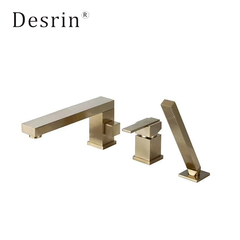 Латунный раздельный смеситель для ванной комнаты с расширенным ванны изливом