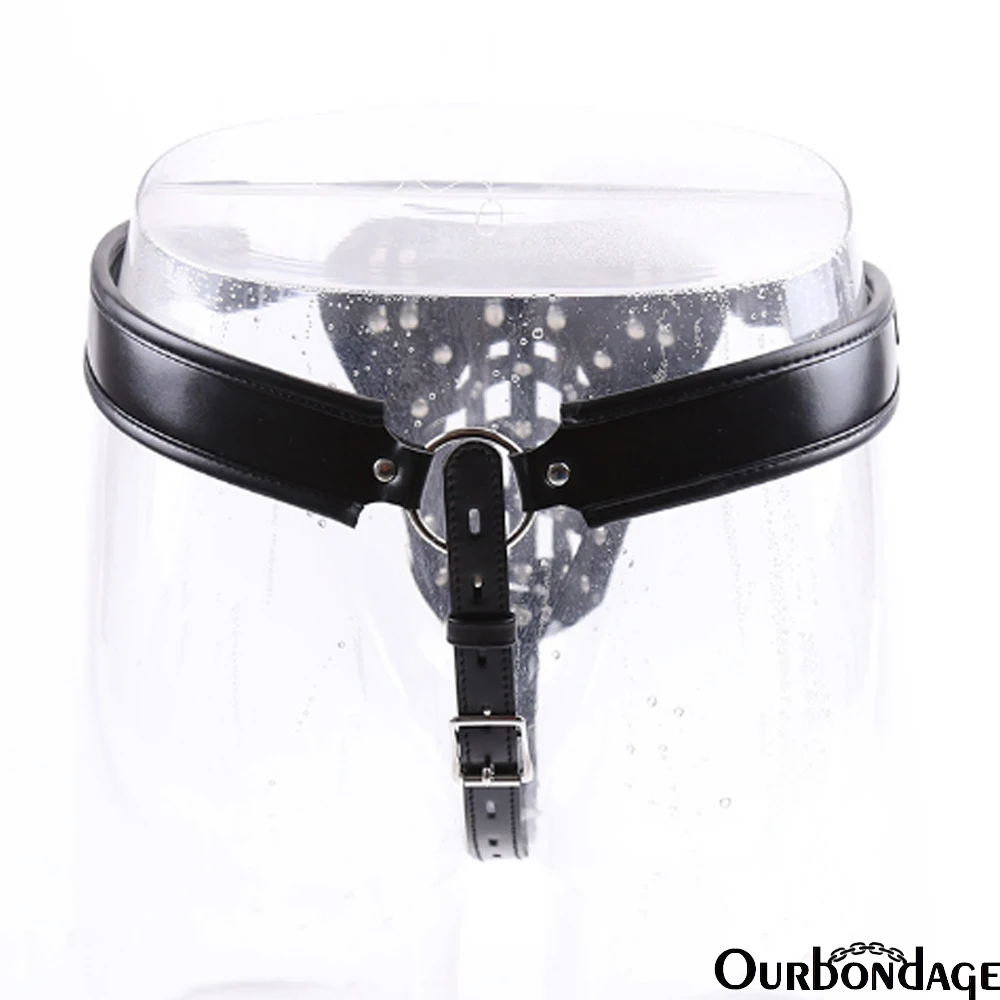 Ourbondage PU Leather Band Grid Strap Male Chastity Belt Shape Cock Cage BDSM Bondage Penis Lock Sex Toys For Men Gay | Красота и