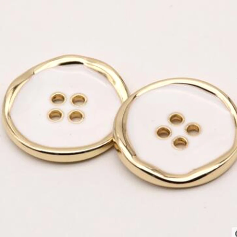 

HL 10PCS 15mm/18mm/20mm 4 Holes Meatl Shirt Wool Cardigan Windbreaker Buttons DIY Apparel Sewing Accessories