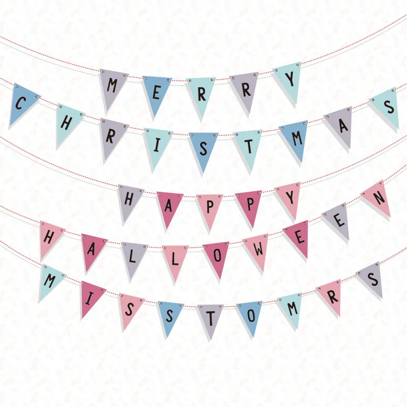 Подвесной флаг сделай сам в новом стиле с надписью баннер на рождественскую