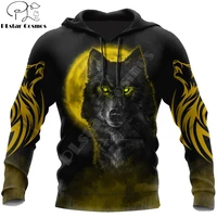 beautiful the yellow moon wolf 3d all over printed men hoodie autumn unisex sweatshirt zip pullover casual streetwear kj460