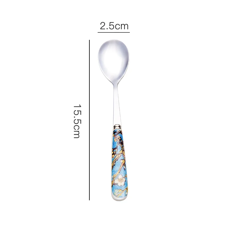 

Van Gogh Handle Stainless Steel Tea Spoon Set & handle 304 stainless steel design coffee spoon clip