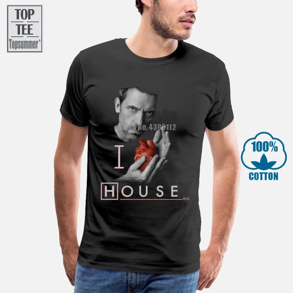 Футболка с надписью House Tv Show I Love (Heart) Размеры S 3Xl|Мужские футболки| |