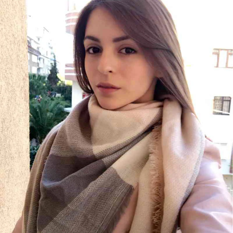 2019 Новый Модный зимний шарф для женщин роскошный бренд треугольник плед Теплые