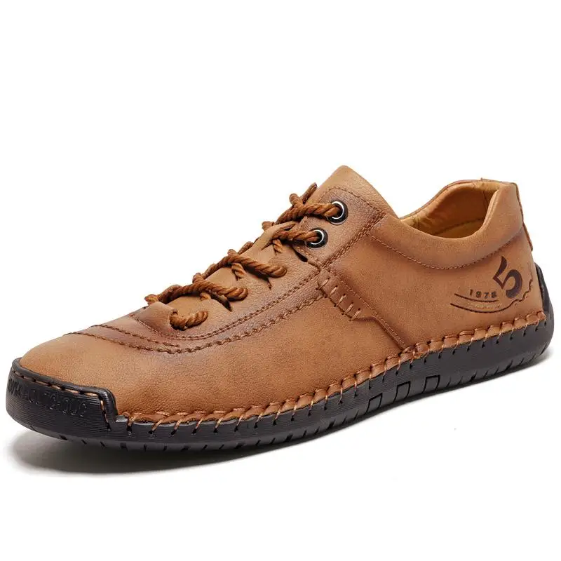 Comfortable Men's Casual Shoes Men Leather Loafers Flat Handmade Breathable Moccasins Designer Walking Sneakers CC-369 | Обувь