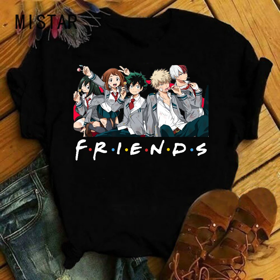 

100% Cotton Vintage T-Shirts O-Neck Short Sleeve T-shirt New Woman T Shirt Tees My Hero Academia Anime Women's T-shirts Tops