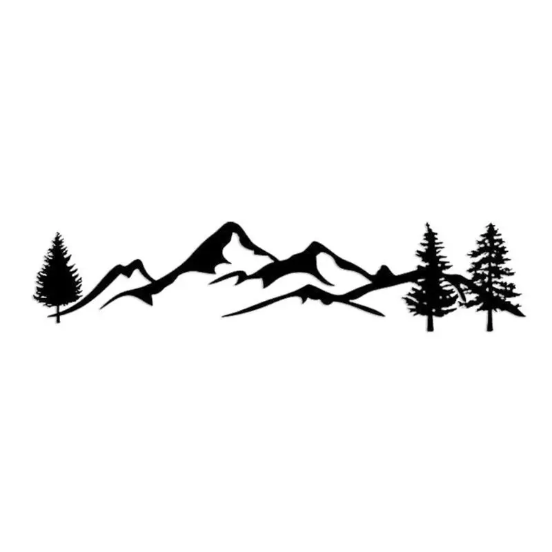 

For SUV RV Camper Offroad 1pc 100cm Black/White Tree Mountain Car Decor PET Reflective Forest Car Sticker Decal