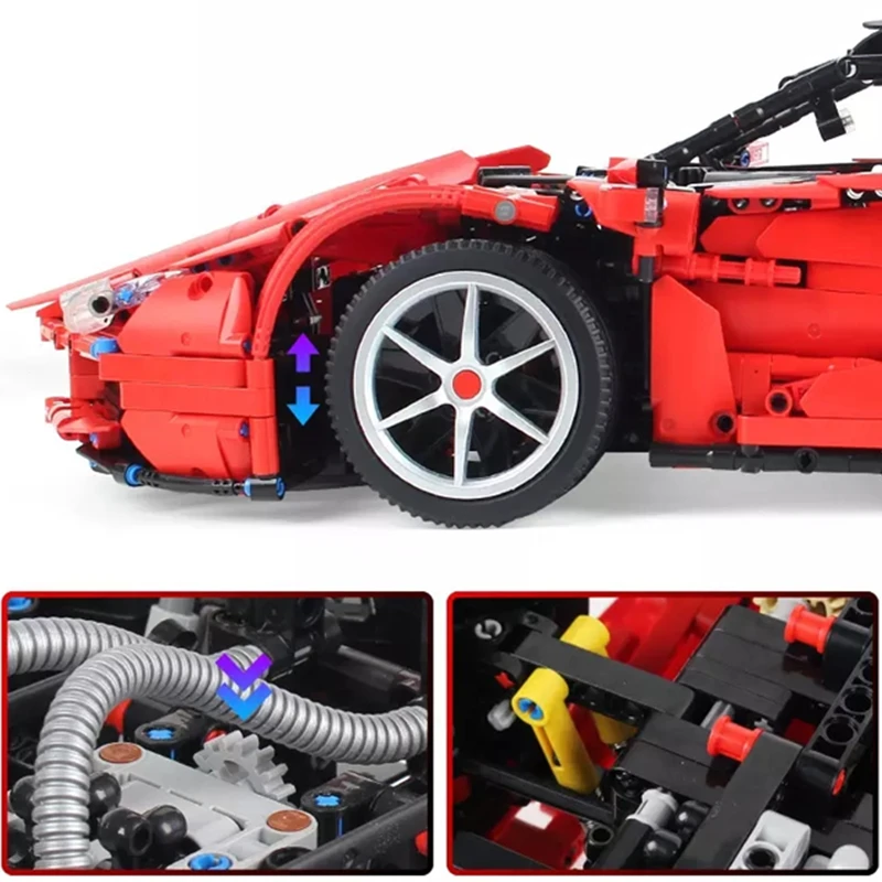MOC супер красный Enzo Racers LaFerrari гоночный спортивный автомобиль строительные блоки наборы кирпичи подарок для детей игрушка совместимая техника