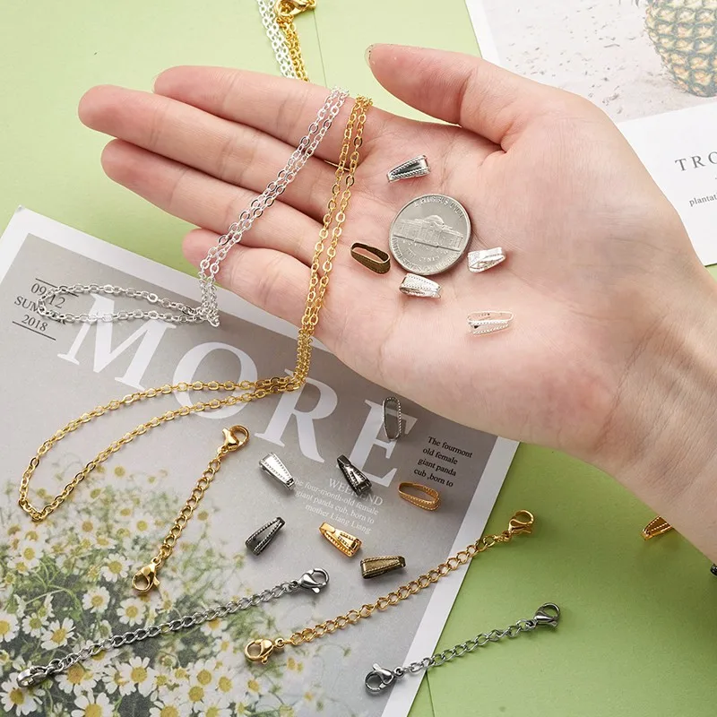 1 комплект латунные цепочки ожерелье защелкивающаяся застежка 304 нержавеющая