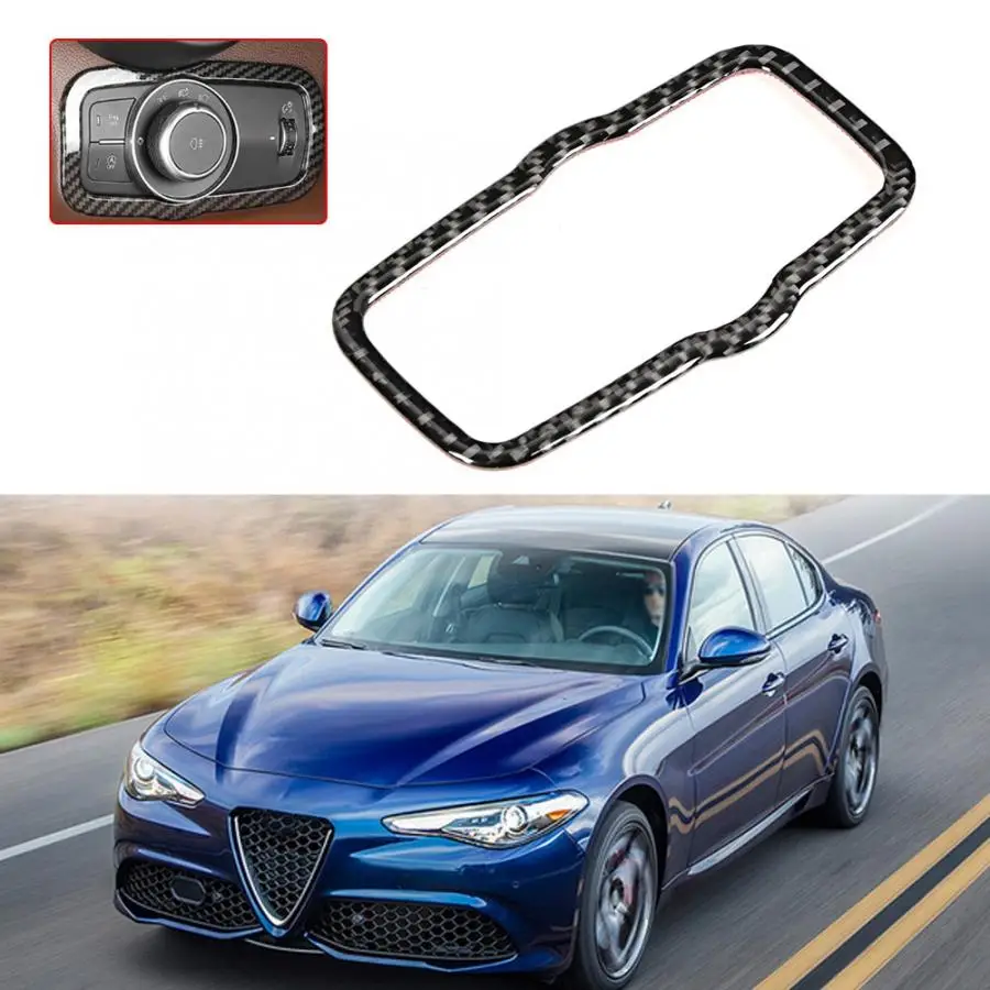 Крышка переключателя фары из углеродного волокна для Alfa Romeo Giulia 2017 2018 2019