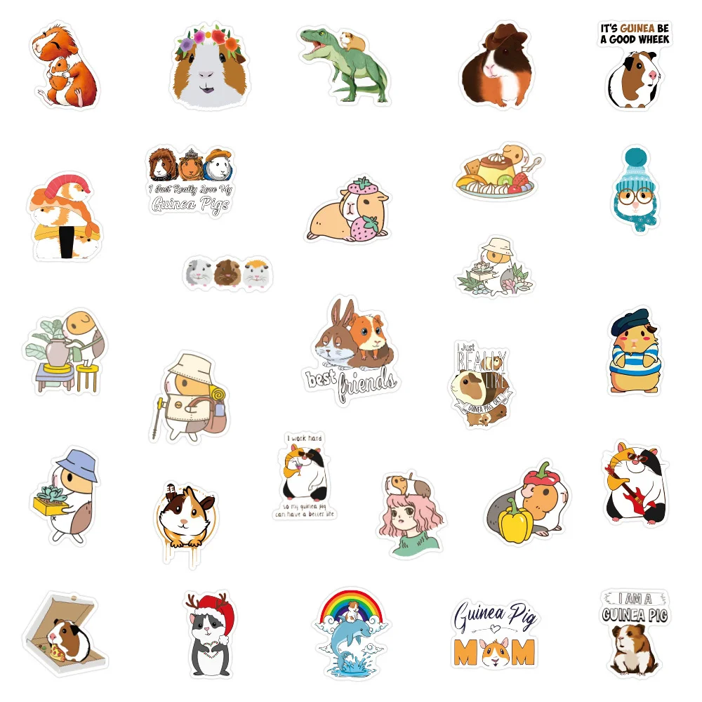 100 шт. милые животные кавайная морская свинка стикеры s японский мультяшный хомяк