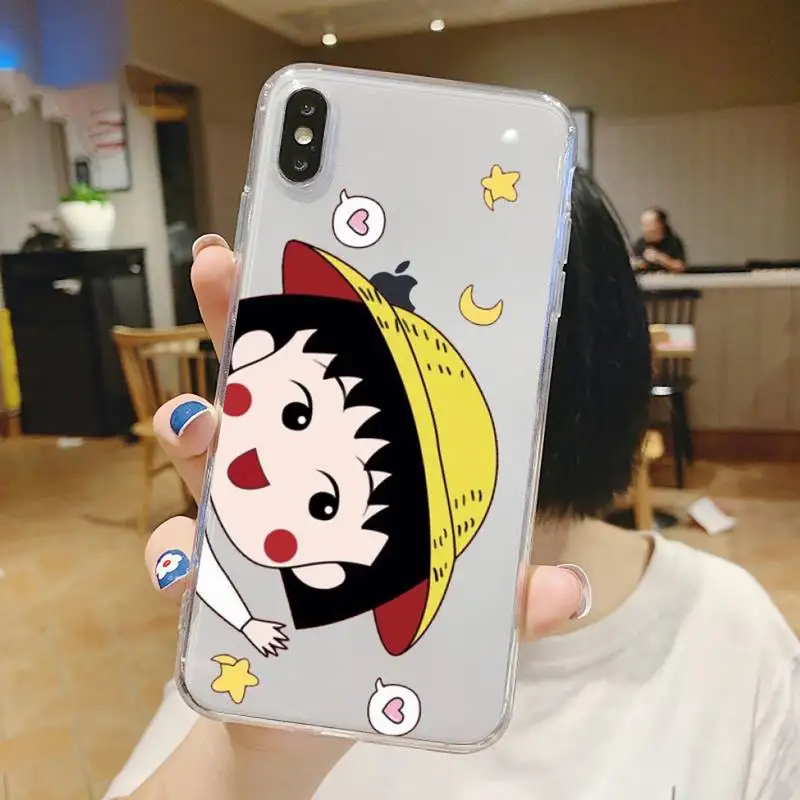 

Chibi Maruko-chan Phone Case Transparent soft For iphone 5 5s 5c se 6 6s 7 8 11 12 plus mini x xs xr pro max