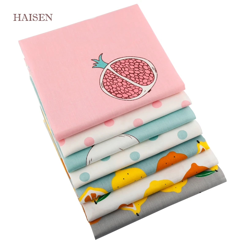 Haisen серия фруктов саржевая печать 100% хлопчатобумажная ткань для сделай сам
