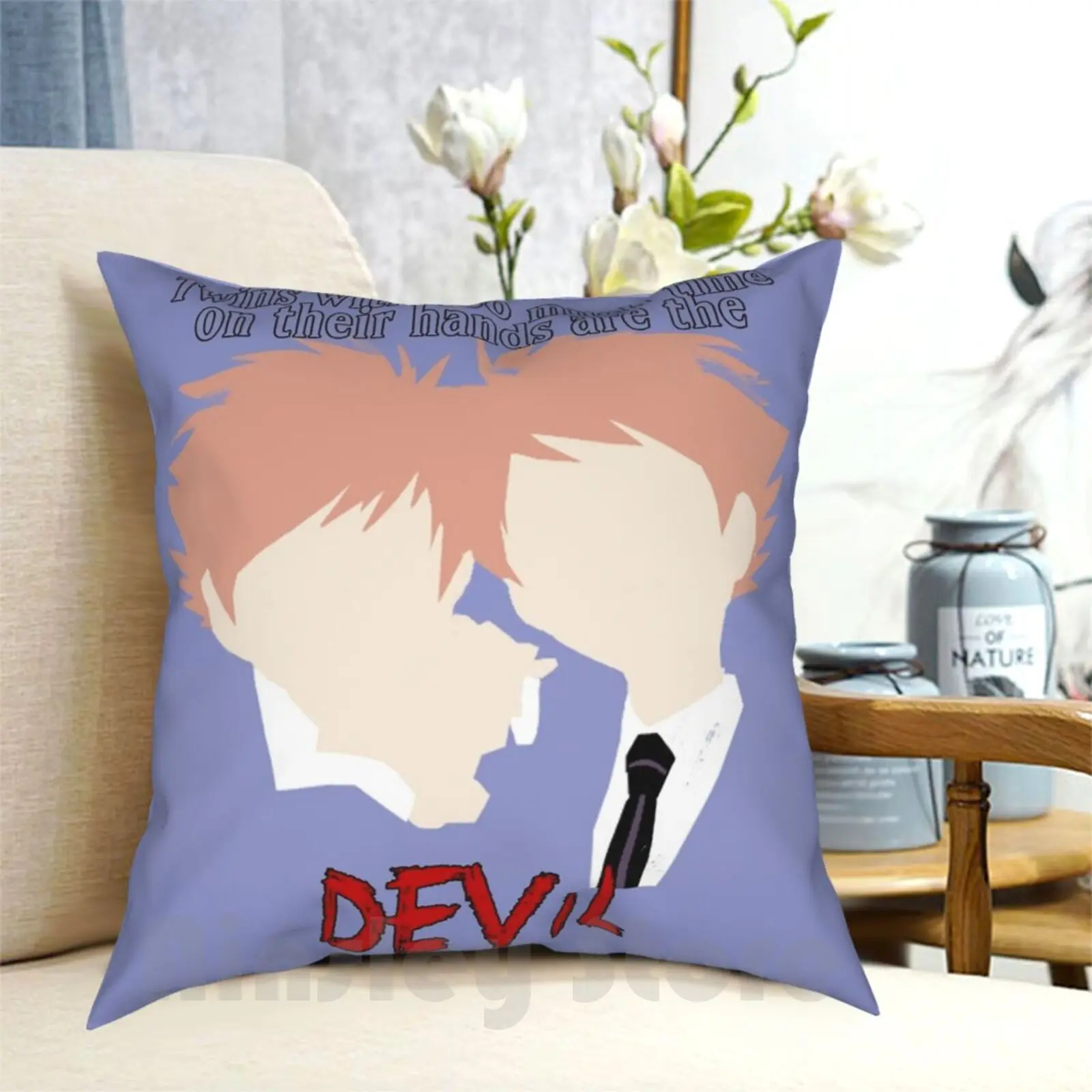 

Twins With Too Much Time On Their Hands Pillow Case Printed Home Soft Throw Pillow Ouran High School Host Club Ouran