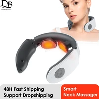 smart electric neck massager ems therapy shoulder neck vibration warm compress kneading massage pulse relieve cervical fatigue