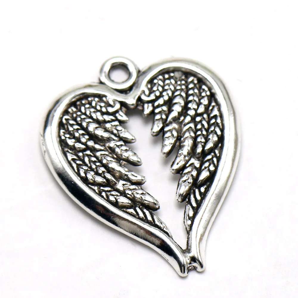 

30pcs Fashion Angel Wing Heart Pendants Necklace Aesthetic Jewelry Making Supplies,Charms Jewelry Making Gifts For Women Finding