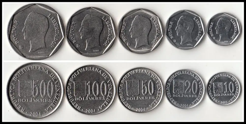 Набор из 5 монет Венесуэла Латинская Америка Коллекция 100% реальных оригинальных