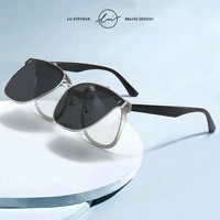 lm vintage steampunk flip sunglasses men women polarized mirror lens retro square shades uv400 eyeglasses goggle gafas de sol