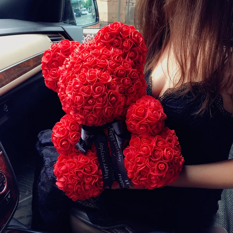 25/40 см искусственные цветы розы медведь многоцветный ПЕНА РОЗА Teddy Bear девушке на День святого Валентина, подарок ко Дню День рождения украшения