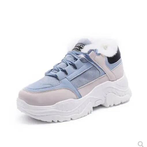 Кроссовки женские на платформе Повседневная дышащая обувь шнуровке