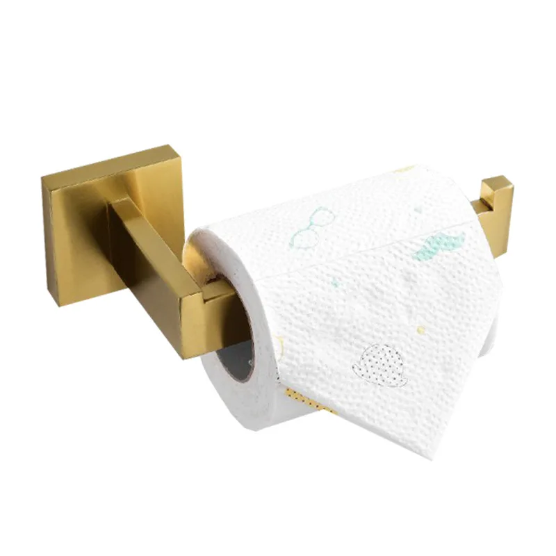 Paper towel holder Hongdec квадратная нержавеющая сталь матовый золотой набор аксессуаров для ванной комнаты - Цвет: Paper towel holder