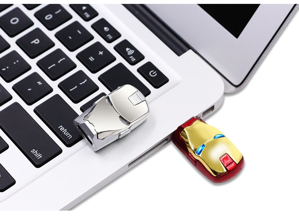 Железный человек, USB флеш-накопитель, 8 ГБ, 16 ГБ, 32 ГБ, 64 ГБ, 128 ГБ, металлический USB флеш-накопитель, светодиодный светильник, флеш-накопители, флеш-накопители, мужской подарок