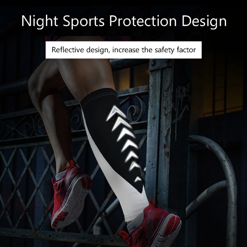 

Reflective Sports Football Legwarmers Compression Running Cycling Leggings Hiking Basketball Soccer Leg Sleeves Custom Logo