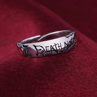 anime ring death note yagami light s925 sterling zircon finger ring adjustable jewelry cos prop christmas gift jewellery