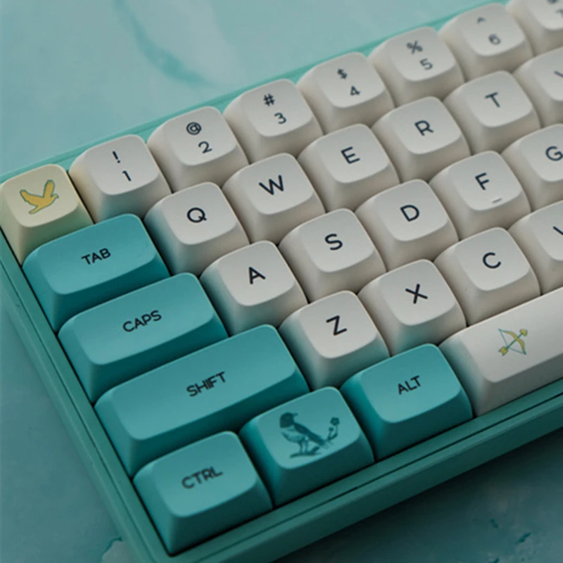 

XDA колпачки для клавиш 129 клавиш PBT краска Sub колпачки для клавиш синий белый цвет для переключателя Cherry Mx GMMK Pro ikbc механическая клавиатура