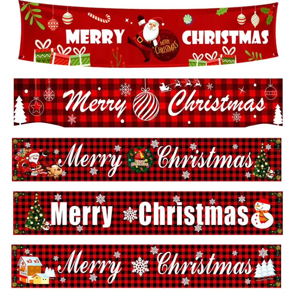 Наружный баннер из ткани Оксфорд с надписью &quotMerry Christmas&quot Декор для дома 2020