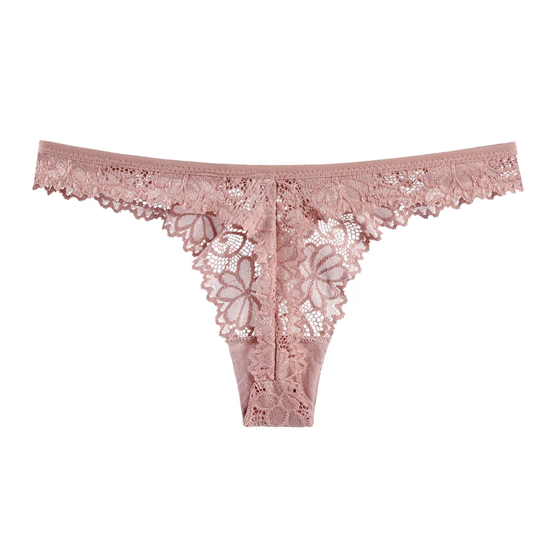 

4Pcs Sexy Fashion Lace Panties Women Thong Breathable Low Waist Cotton Fashion Women's Hollow Out Underwear Underpants Lingerie