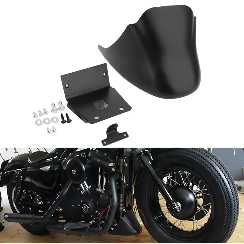 Motorcycle Dumb Black Front Bottom Spoiler Mudguard Air Dam Chin Fairing For Harley Sportster XL Iron 883 1200 Models