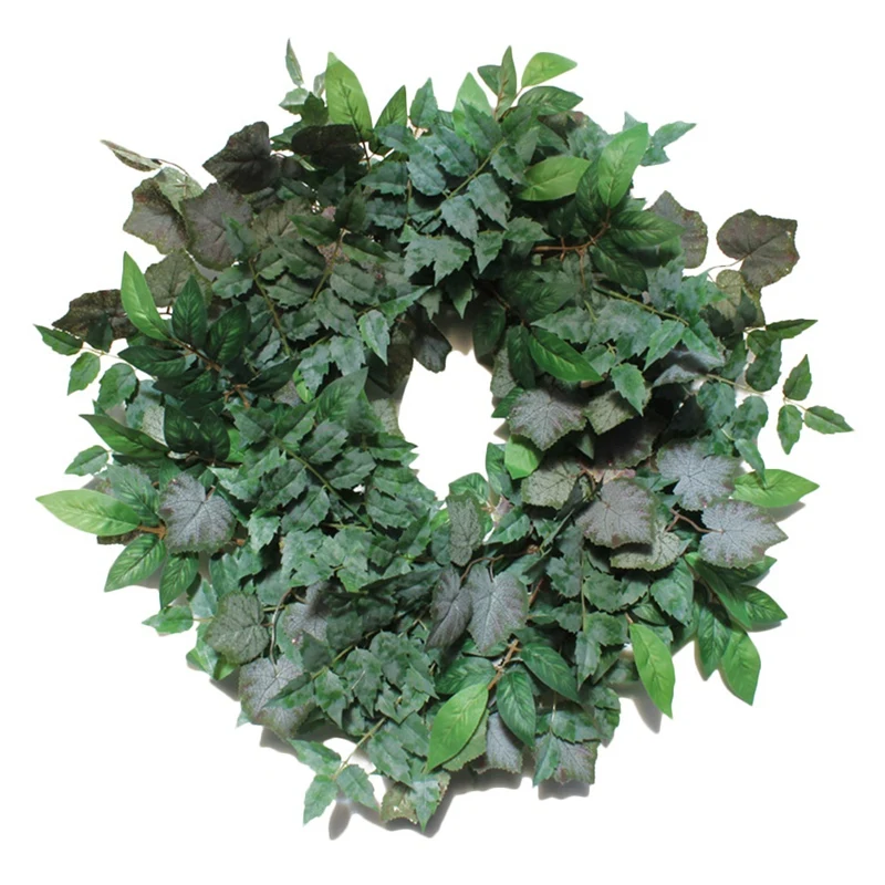 

Artificial Spring Wreaths For Front Door Leaves Greenery Wreath Farmhouse Style Wedding Party Wall Home Decoration