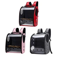 bird carrier parrot outing backpack transparent bird travel carrier parrot travel cage panoramic pet backpack for puppy kitten