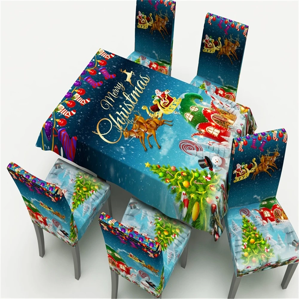 Рождественский дом снегоход Лось носок кухонные скатерти обеденный стол