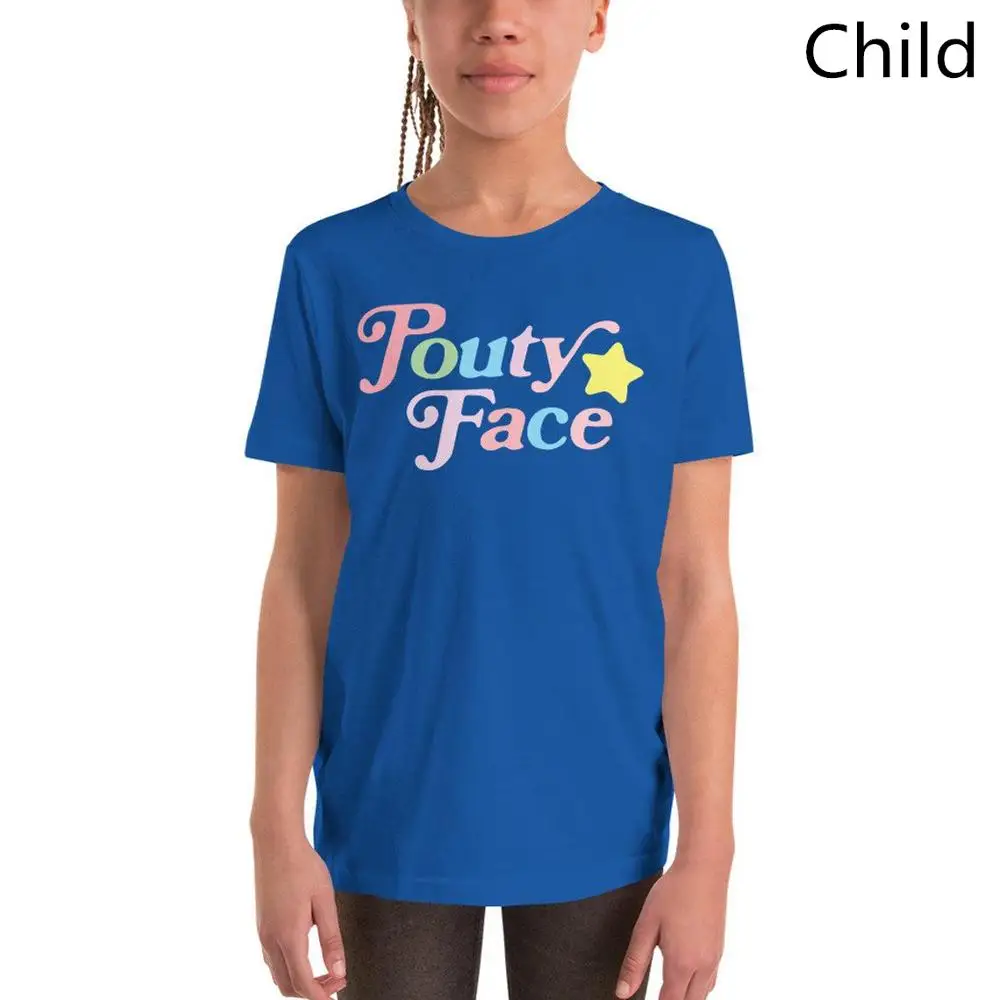Camiseta con estampado de cara para padres e hijos, camiseta de manga corta para j&oacute;venes, Tops de algod&oacute;n a la moda para adultos/ni&ntilde;os, ropa de calle de verano-0