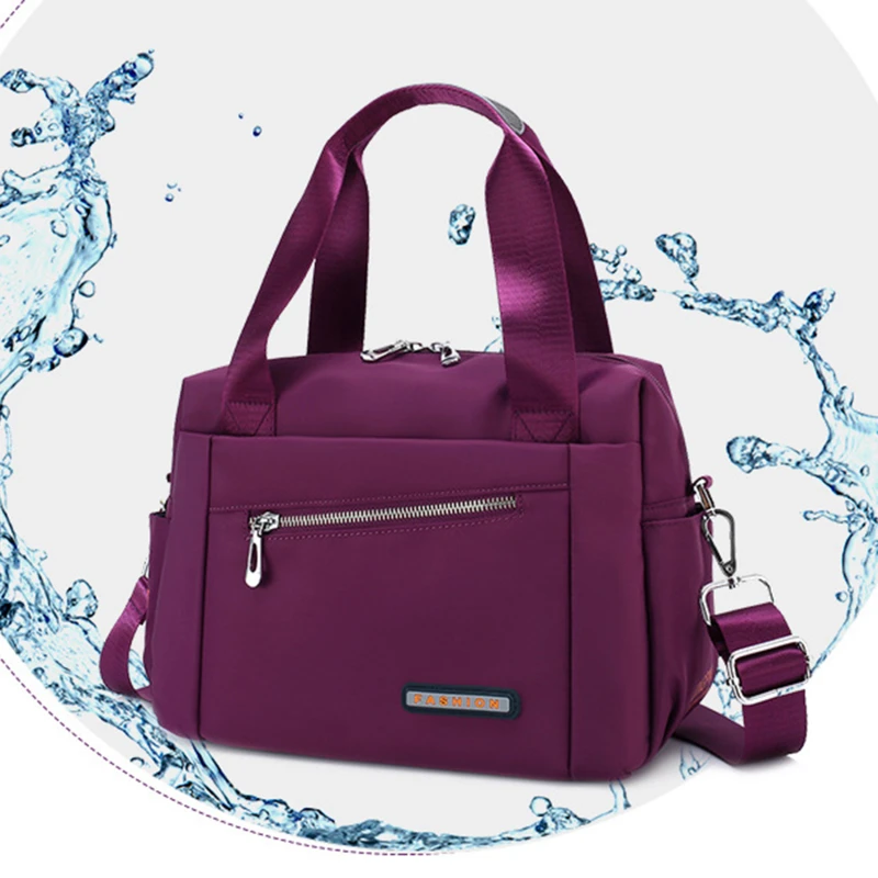 

Oxford Trip HandBag Waterproof Shopping Bag For Women More Zippers Hobos Preppy Style Shoulder Bag