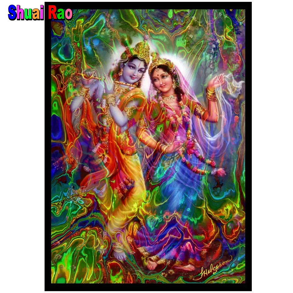 

Hindu God Religious DIY Diamond Painting Lord Krishna Mandala Buddha Diamond embroidery Mosaic Full Drill Stitch home decor